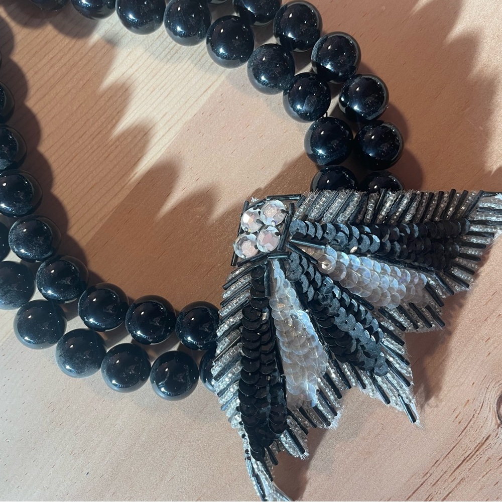 Elva Fields Black Wings Statement Necklace - image 3